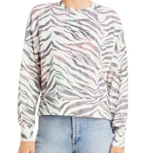 Rails Marlo Ivory Gradient Tiger Stripe Sweatshirt. Size M. - Picture 1 of 12